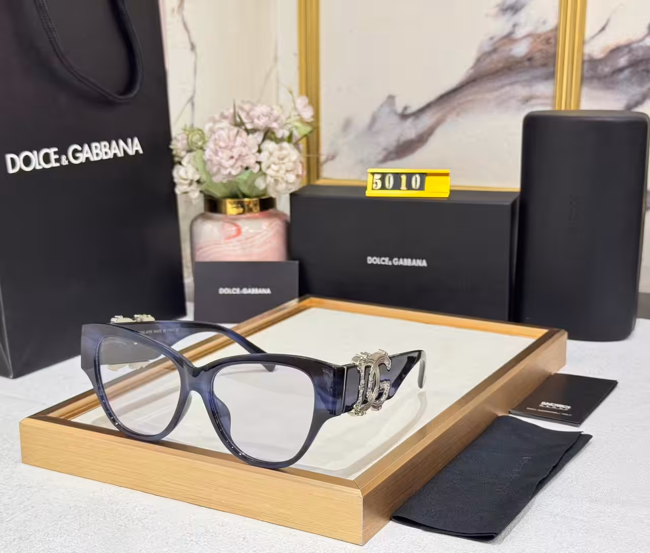 WhatsApp Image 2025-11-12 at 6.06.04 PM Dolce & Gabbana Cat-Eye Optical Frame Transparent Grey with Silver DG Logo