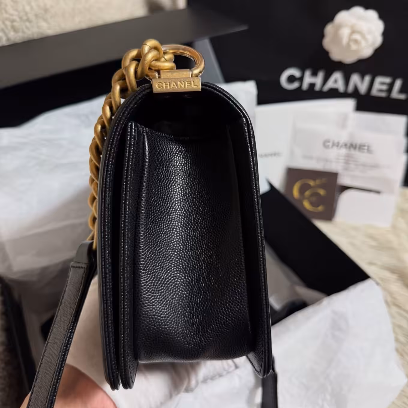 Chanel Leboy premium Quality Black Sling Bag (Double Box Packaging)
