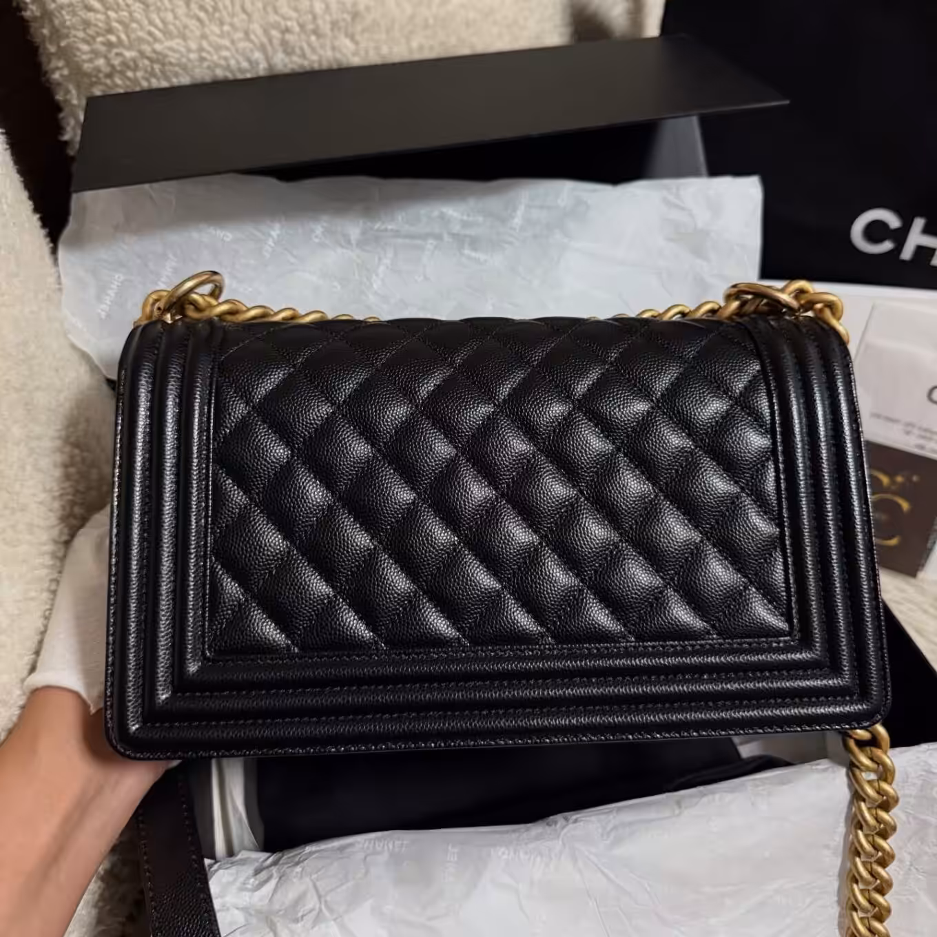 Chanel Leboy premium Quality Black Sling Bag (Double Box Packaging)
