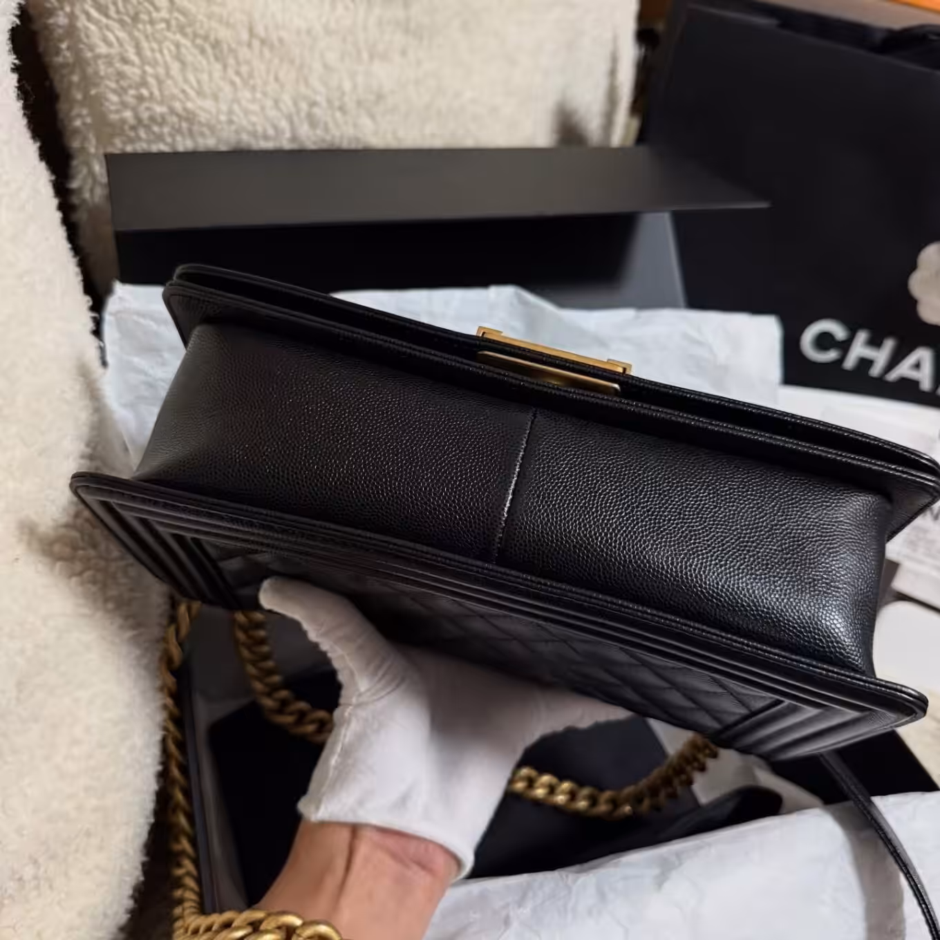 Chanel Leboy premium Quality Black Sling Bag (Double Box Packaging)