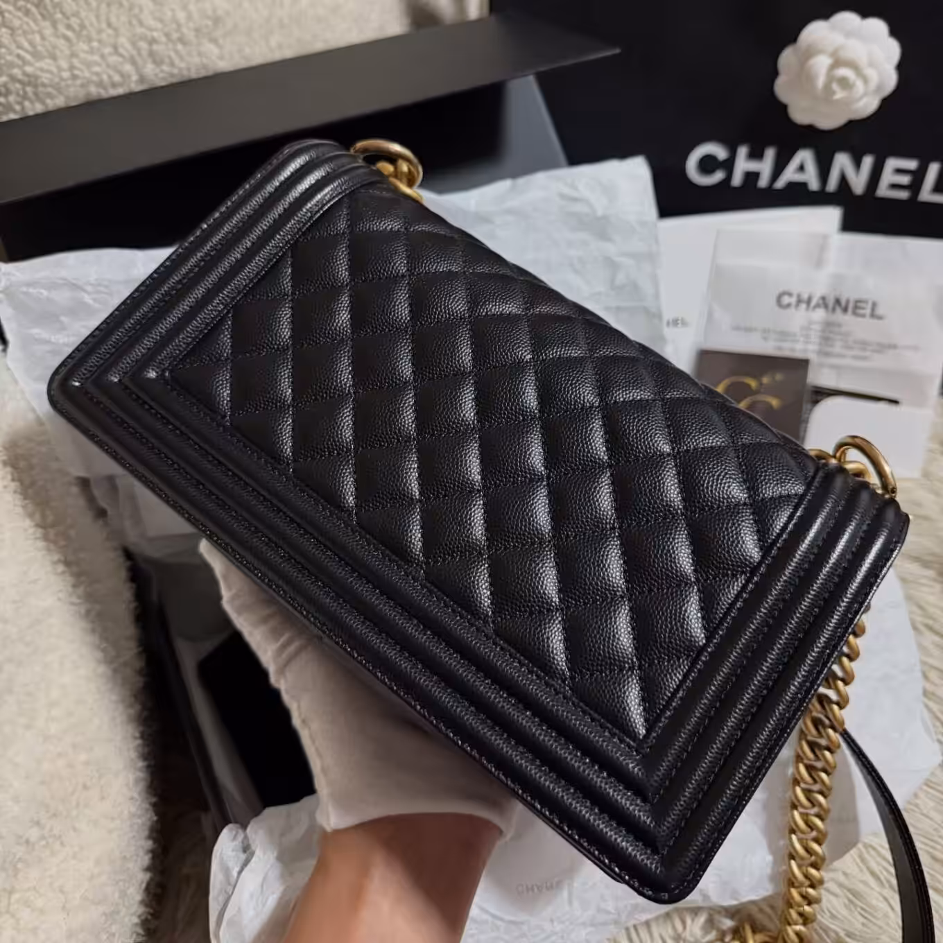 Chanel Leboy premium Quality Black Sling Bag (Double Box Packaging)