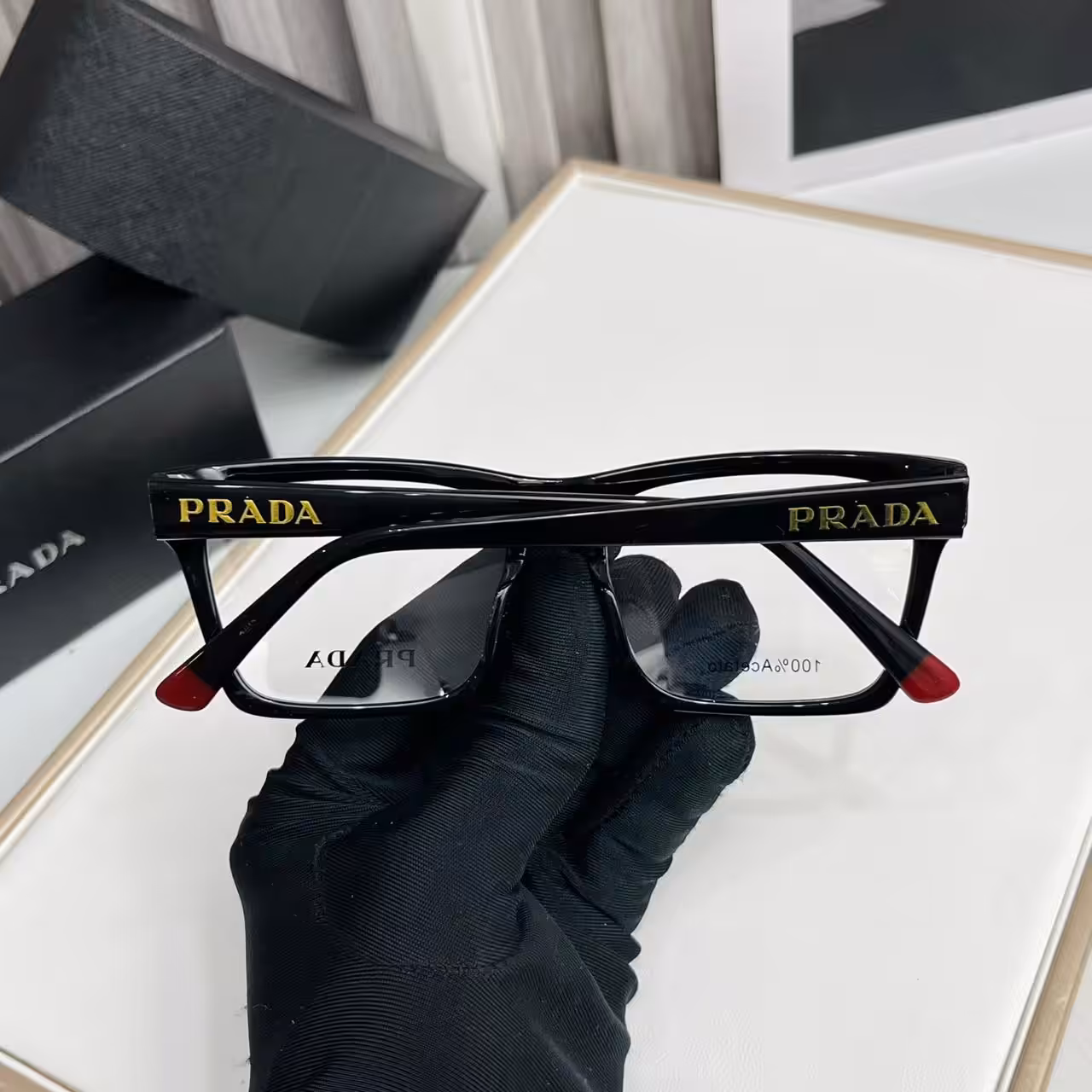 Prada Bold Black Square Optical Frame