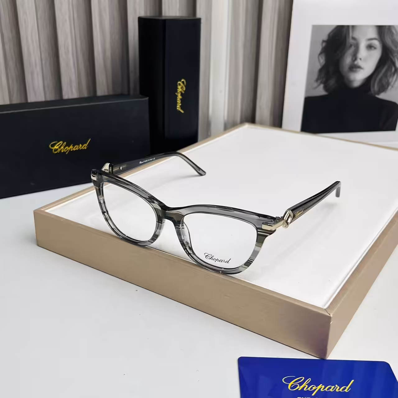 WhatsApp Image 2025-11-20 at 7.26.19 PM Chopard Women’s Grey Marble Cat-Eye Optical Frame