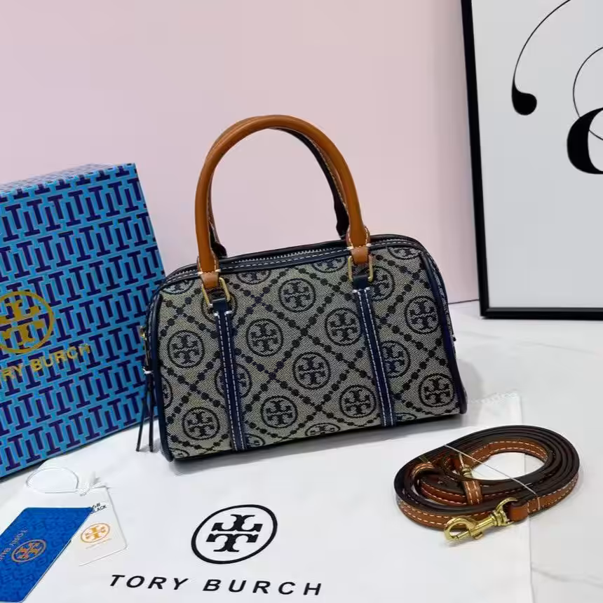 WhatsApp Image 2025-12-18 at 12.44.01 PM Tory Burch Small Petite Blue Color Barrel Bag (With Box)