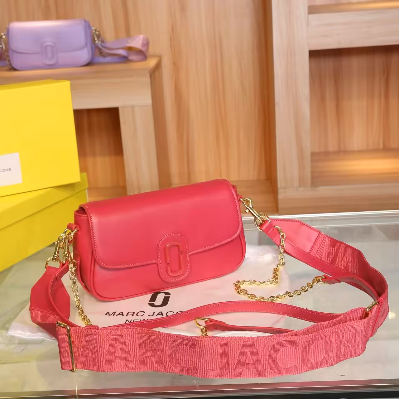 WhatsApp Image 2025-12-18 at 9.48.15 PM Marc Jacob The Clover Rose Pink Color Sling Bag (With Box)