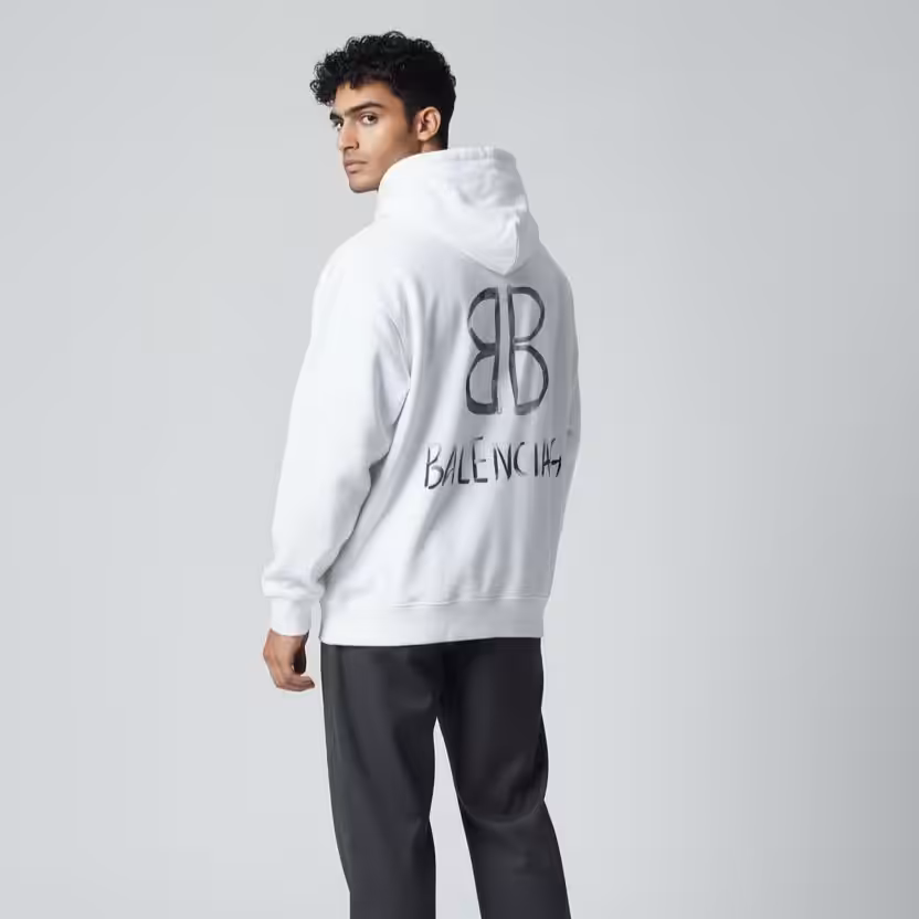 WhatsApp Image 2025-12-19 at 9.26.24 PM (1) Balenciaga BB White Full Sleeve Men’s Hoodie