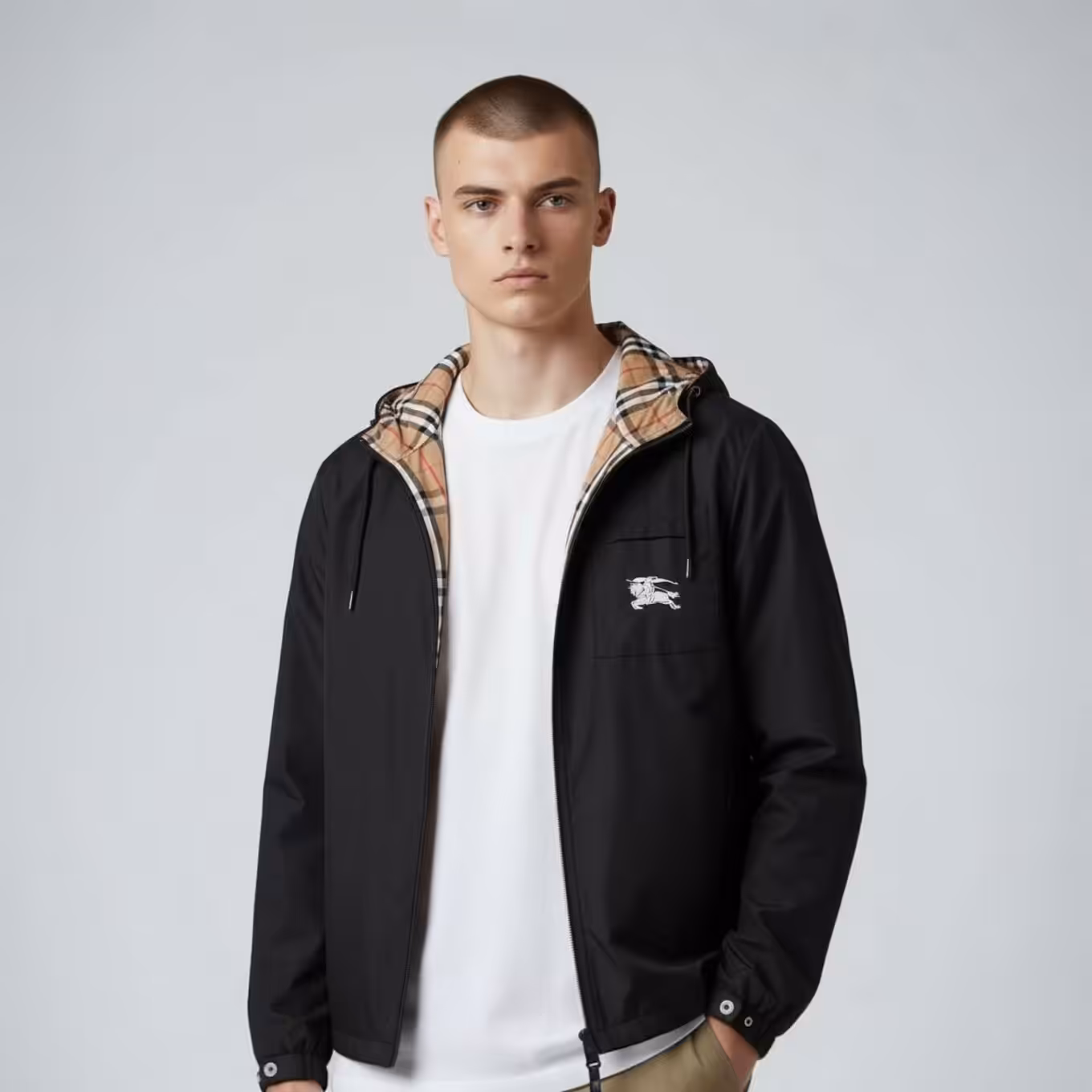 WhatsApp Image 2025-12-22 at 6.31.55 PM Burberry Vintage Black Hooded Wind Cheater Jacket