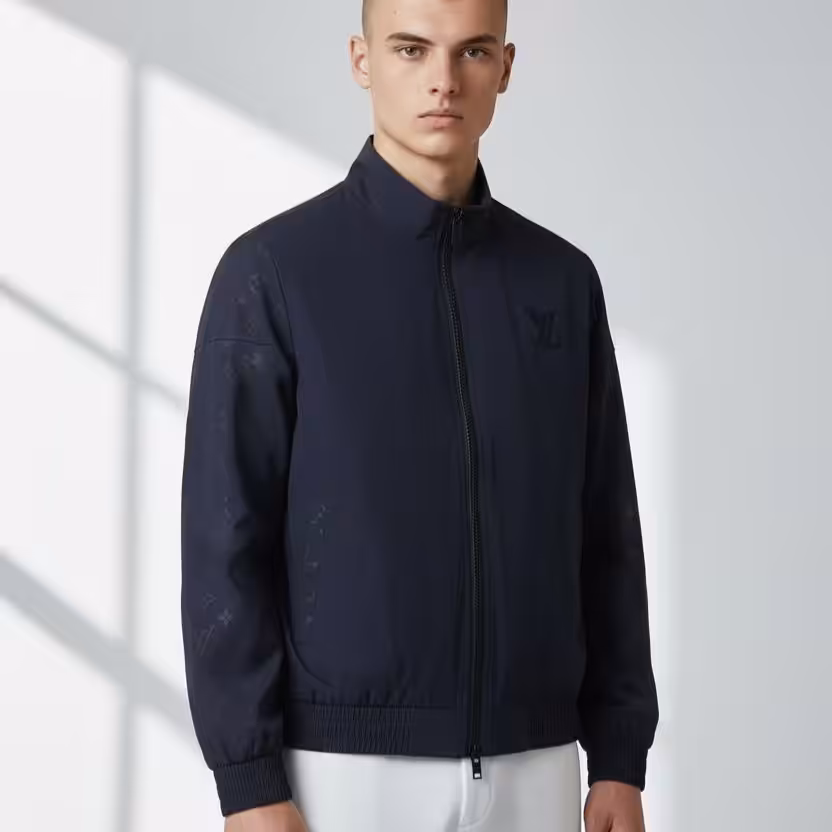 WhatsApp Image 2025-12-24 at 1.45.12 PM Louis Vuitton Navy Blue Monogram Wind Cheater Jacket