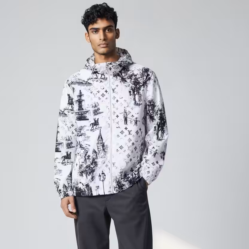 WhatsApp Image 2025-12-24 at 6.20.55 PM Louis Vuitton White Graphic Wind Cheater Jacket