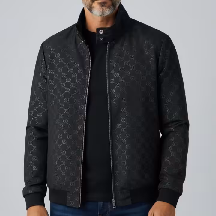 WhatsApp Image 2025-12-29 at 3.00.02 PM Gucci Embossed Black Wind Cheater Jacket