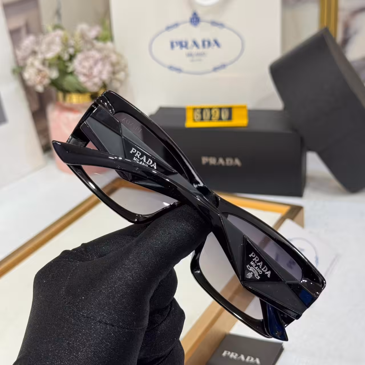 WhatsApp Image 2026-01-08 at 6.00.30 PM (1) Prada Black Square Unisex Sunglass