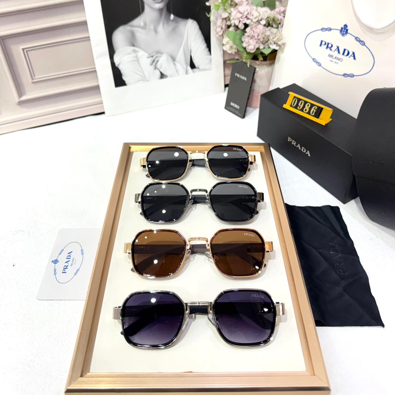 WhatsApp Image 2026-01-08 at 7.00.20 PM Prada Black & Gold Square Unisex Sunglasses