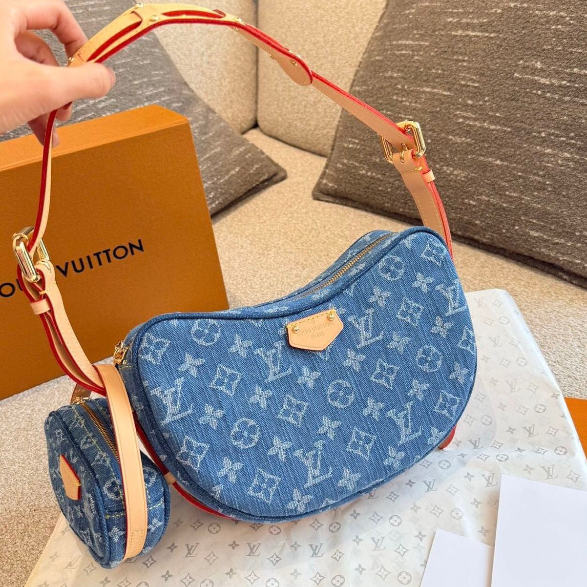 WhatsApp Image 2026-01-10 at 3.25.05 PM Louis Vuitton Croissant MM Monogram Denim Shoulder Bag