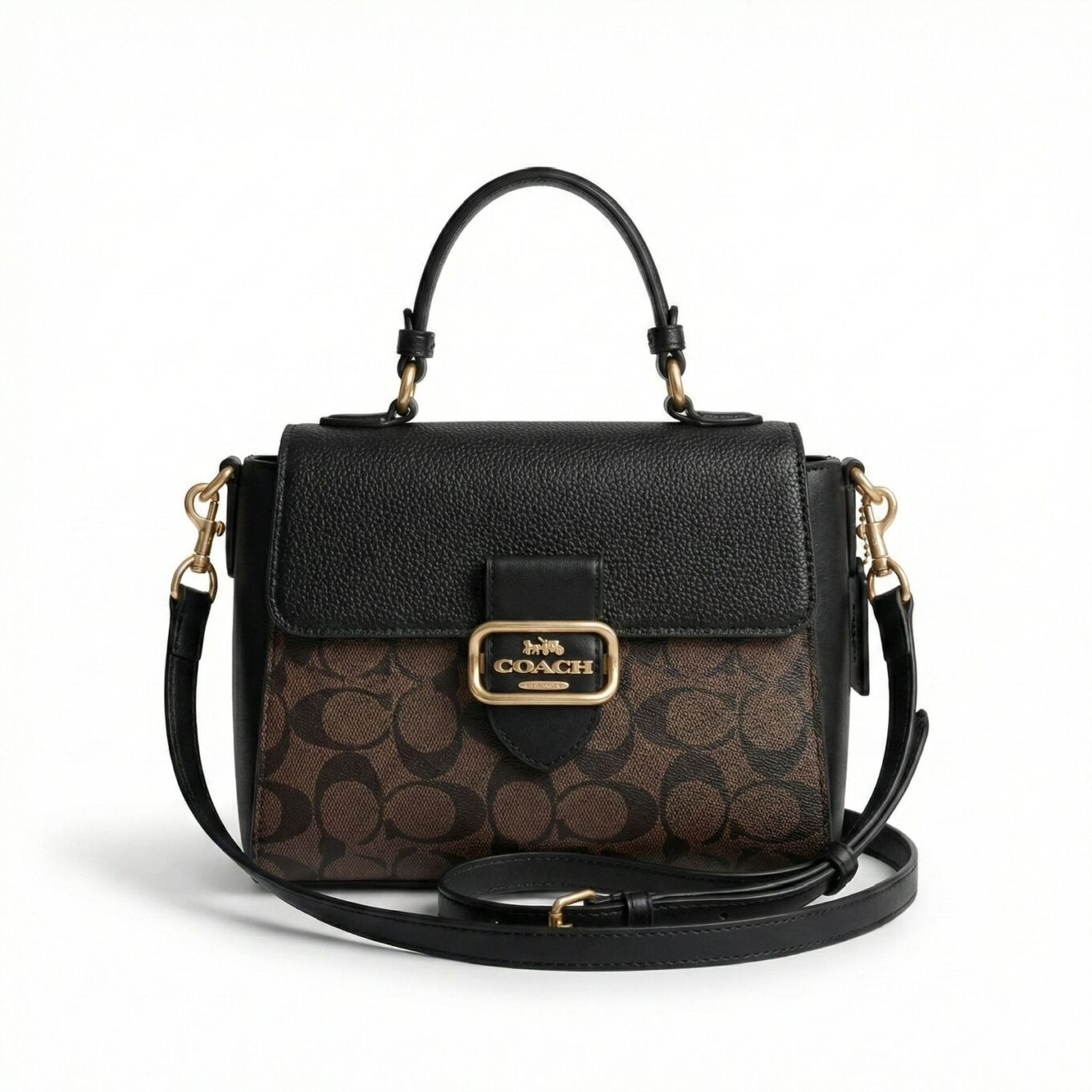 WhatsApp Image 2026-01-21 at 3.04.30 PM Coach Morgan Top Handle Coffee Black Handbag (With Box)