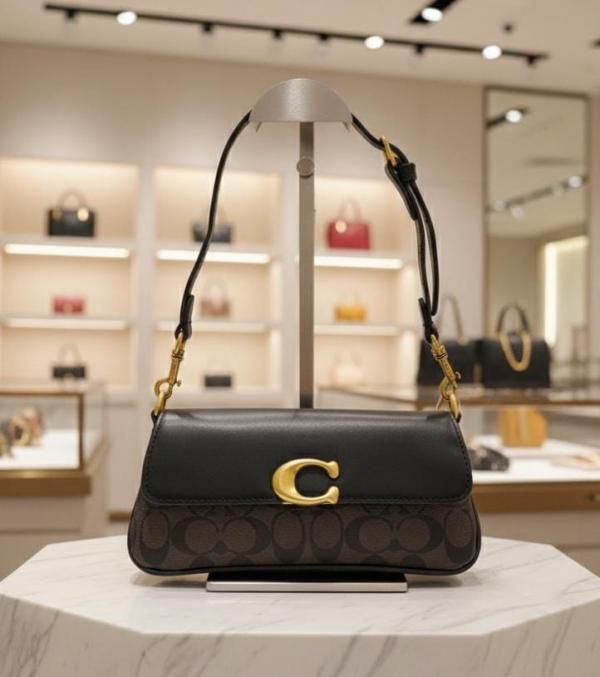 WhatsApp Image 2026-02-02 at 5.11.07 PM (1) Coach Jet Coffee Black Shoulder Bag (With Box)