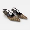 Gucci Beige And Ebony GG Canvas Heel
