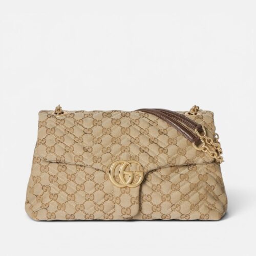 WhatsApp Image 2026-05-06 at 2.06.48 PM Gucci GG Sand & Brown Marmont Premium Shoulder Bag (With Box)