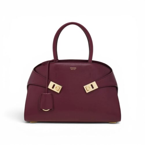 WhatsApp Image 2026-05-09 at 6.36.43 PM Salvatore Ferragamo Wine Hug Satchel Handbag (With box)