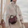 Polene Cyme Nano Black Cherry Color Tote Bag
