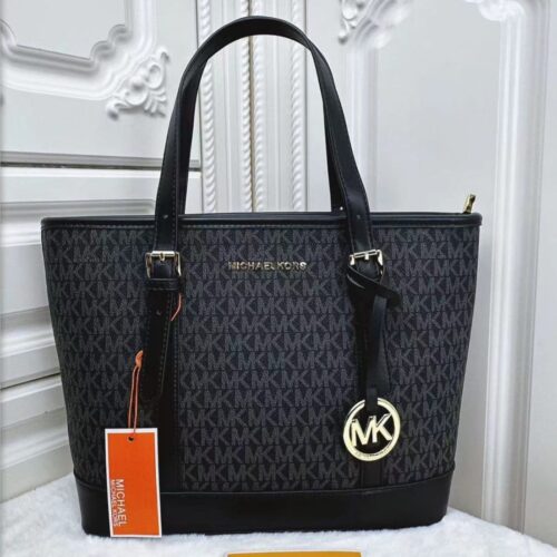 Michael Kors Jet Set Black Black Medium Tote