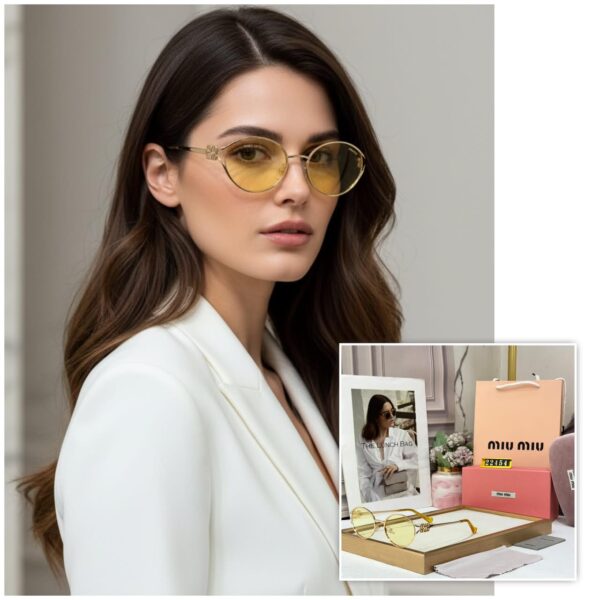 WhatsApp Image 2026-05-22 at 4.15.22 PM (1) Miu Miu Oval Yellow Sunglass For Women