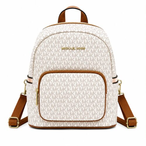 WhatsApp Image 2026-05-30 at 8.42.11 PM (1) Michael Kors Signature Beige Brown Backpack