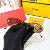 Fendi Crystal Oval Brown UV Protected Women’s Sunglass