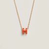 Hermes Pop H Orange Mini Pendant Necklace