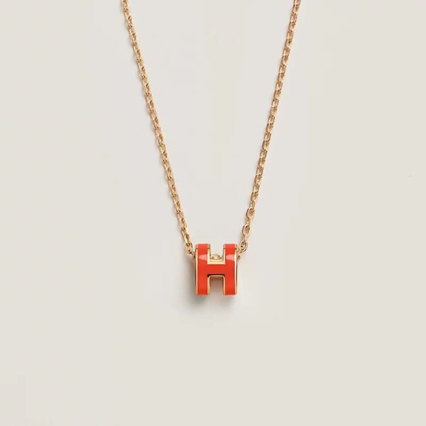 WhatsApp Image 2026-06-03 at 7.56.34 PM Hermes Pop H Orange Mini Pendant Necklace
