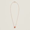 Hermes Pop H Orange Mini Pendant Necklace