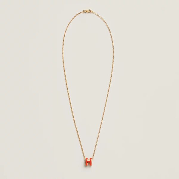 WhatsApp Image 2026-06-03 at 7.56.35 PM Hermes Pop H Orange Mini Pendant Necklace