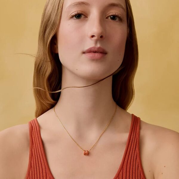 WhatsApp Image 2026-06-03 at 7.56.40 PM Hermes Pop H Orange Mini Pendant Necklace