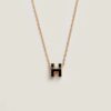 Hermes Pop H Black Mini Pendant Necklace