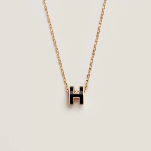 WhatsApp Image 2026-06-03 at 8.00.26 PM (1) Hermes Pop H Black Mini Pendant Necklace